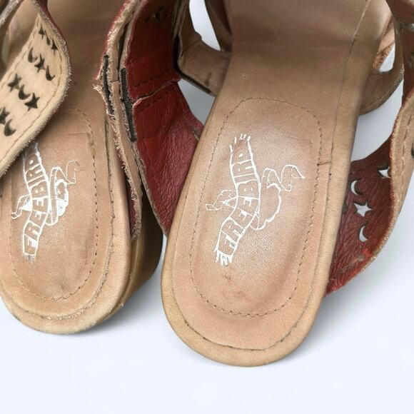 Freebird by Steven Block Heel Slide Leather Sandals Moonstar Ice womens 10 M Tan - Picture 13 of 13